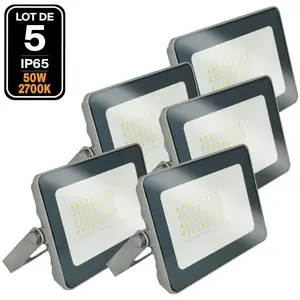 EUROPALAMP 5 Projecteurs LED 50W ProLine Blanc chaud 3000K Haute LuminositéVendu parcdiscount