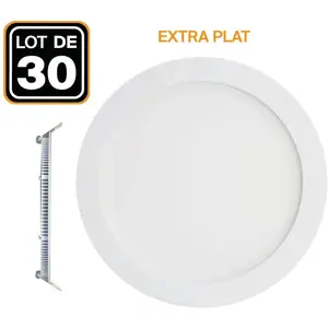 EUROPALAMP 30 Spots Encastrable LED Downlight Rond Extra-Plat 18W Blan...