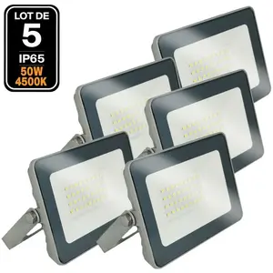 Europalamp - 5 Projecteurs led 50W ProLine Blanc neutre 4000K Haute LuminositéVendu parcdiscount