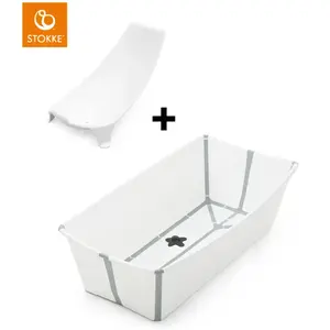 Stokke® - Baignoire Flexi Bath® X-Large et transat de bain Blanc taille unique pas cher