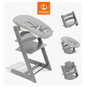 Comparateur de prix : STOKKE® Pack chaise haute enfant Tripp Trapp® hêtre gris tempête Newbo...