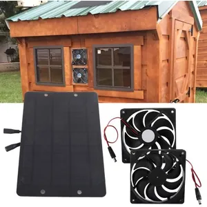 ZERODIS Kit de ventilateur double à panneau solaire 10w pour serre et ...Vendu parcdiscount