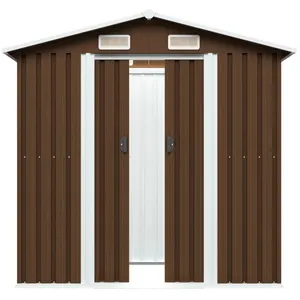 VIDAXL Bon plan Abri de stockage pour jardin - JILI HOT - Cabane à outils Marron 204x132x186cm Acier Thome1350910 pas cher