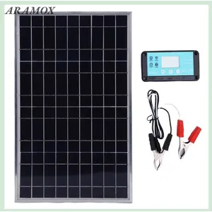ARAMOX 100W Panneau Solaire Kit 12V USB Sorties Solaire Contrôleur de ... pas cher