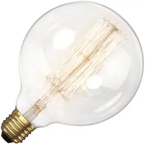 Ampoulepascher.fr Ampoule à Filament de Carbone Globe | E27 | 60W 125mm Clair pas cher