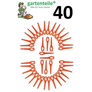 gartenteile 40 lames de rechange pour tondeuse à gazon à batterie Florabest FAT18B2 - lidl 95940 pas cher