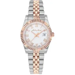 Mathey-Tissot - Montre Femme Quartz Swiss Made RONDA 585 H3 en Acier Bicolor argenté/doré rose OS pas cher
