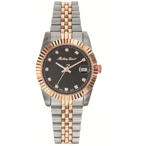 Mathey-Tissot - Montre Femme Quartz Swiss Made RONDA 585 H3 en Acier Bicolor argenté/doré rose OS pas cher