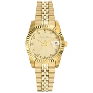 Mathey-Tissot - Montre Femme Quartz Swiss Made RONDA 585 H3 en Acier dorée OS pas cher