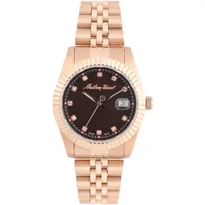 Mathey-Tissot - Montre Femme Quartz Swiss Made RONDA 585 H3 en Acier dorée rose OS pas cher