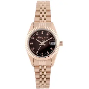 Mathey-Tissot - Montre Femme Quartz Swiss Made RONDA 585 H3 en Acier dorée rose OS pas cher