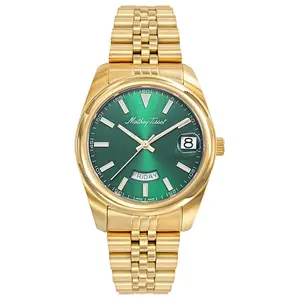 Mathey-Tissot - Montre Femme Quartz Swiss Made RONDA 517 Day-date en Acier dorée OS pas cher
