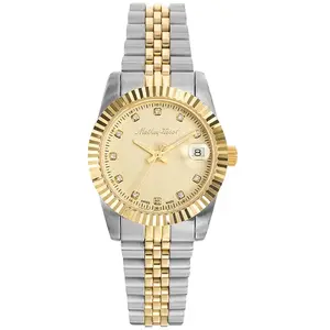 Mathey-Tissot - Montre Femme Quartz Swiss Made RONDA 585 H3 en Acier Bicolor argenté/doré OS pas cher