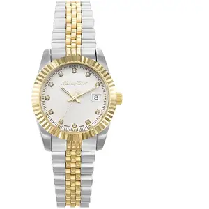 Mathey-Tissot - Montre Femme Quartz Swiss Made RONDA 585 H3 en Acier Bicolor argenté/doré OS pas cher
