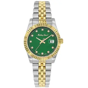 Mathey-Tissot - Montre Femme Quartz Swiss Made RONDA 585 H3 en Acier Bicolor argenté/doré OS pas cher