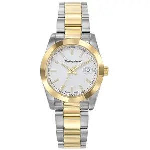 Mathey-Tissot - Montre Femme Quartz Swiss Made RONDA 585 H3 en Acier Bicolor argenté/doré OS pas cher