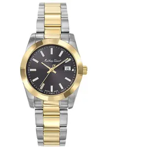 Mathey-Tissot - Montre Femme Quartz Swiss Made RONDA 585 H3 en Acier Bicolor argenté/doré OS pas cher