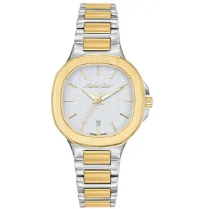 Mathey-Tissot - Montre Femme Quartz Swiss Made RONDA 585 h6 en Acier Bicolor argenté/doré OS pas cher