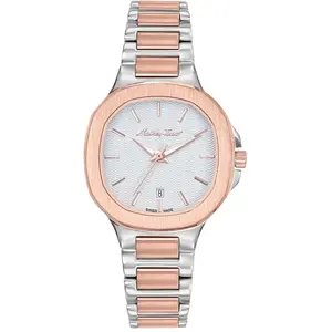 Mathey-Tissot - Montre Femme Quartz Swiss Made RONDA 585 h6 en Acier Bicolor argenté/doré rose OS pas cher