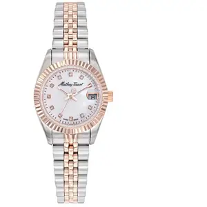 Mathey-Tissot - Montre Femme Quartz Swiss Made RONDA 585 H3 en Acier Bicolor argenté/doré rose OS pas cher