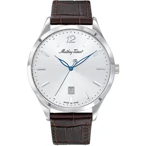 Mathey-Tissot - Montre Femme Quartz Swiss Made RONDA 505h6 en Cuir Marron OS pas cher