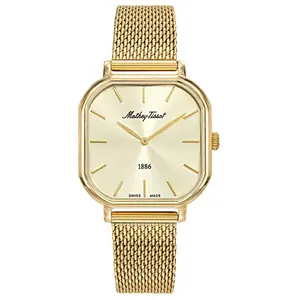 Mathey-Tissot - Montre Femme Quartz Swiss Made RONDA 762 en Acier dorée OS pas cher