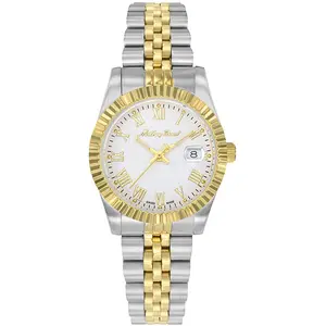 Mathey-Tissot - Montre Femme Quartz Swiss Made RONDA 585 H3 en Acier Bicolor argenté/doré OS pas cher