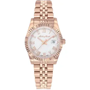 Mathey-Tissot - Montre Femme Quartz Swiss Made RONDA 585 H3 en Acier dorée rose OS pas cher