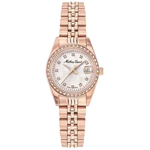 Mathey-Tissot - Montre Femme Quartz Swiss Made RONDA 585 H3 en Acier dorée rose OS pas cher