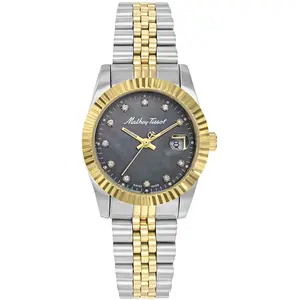 Mathey-Tissot - Montre Femme Quartz Swiss Made RONDA 585 H3 en Acier Bicolor argenté/doré OS pas cher