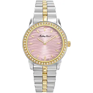 Mathey-Tissot - Montre Femme Quartz Swiss Made RONDA 1062 en Acier Bicolor argenté/doré OS pas cher
