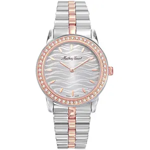 Mathey-Tissot - Montre Femme Quartz Swiss Made RONDA 1062 en Acier Bicolor argenté/doré rose OS pas cher