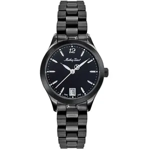 Mathey-Tissot - Montre Femme Quartz Swiss Made RONDA 505h6 en Acier Noire OS pas cher