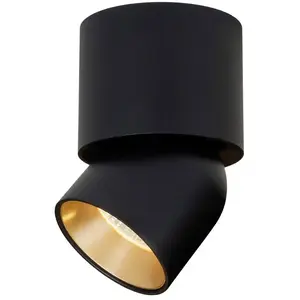 Comparateur de prix : The Light Group Spot pour plafond LED SLC CUP, noir/doré, 927, Ø 7,5 c...
