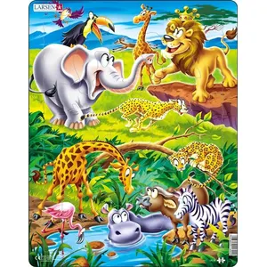 Larsen puzzle Maxianimaux en safari 18 pièces pas cher