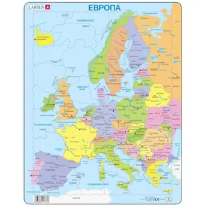 Puzzle Cadre - Carte de l'Europe en Russe 37 Pièces Larsen pas cher
