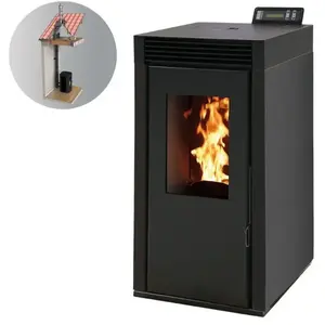 Comparateur de prix : Interstoves Pack Poêle à granules MARINA 6 Etanche Kit Conduit Vertical 80/125 Noir