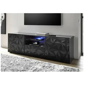Azura Home Design - Meuble Tv luther 2 portes 1 tiroir anthracite 181x... pas cher