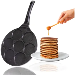 INTIGNIS Poêle à frire en céramique antiadhésive 26cm pour mini-crêpes blinis | Uttapam | ufs à la friture | l'induction sans PFOA chimique (26 cm, 7 Moule) pas cher