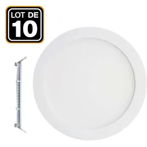 Europalamp - 10 Spot Encastrable led 6W Rond Extra-Plat Blanc Chaud 3000K pas cher