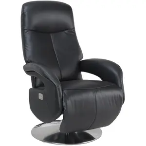 My New Design Fauteuil de relaxation électrique en cuir Noir