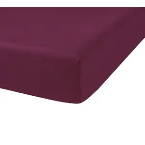 Drap housse 90x190cm bonnet:25cm 100%coton jus de myrtille pas cher