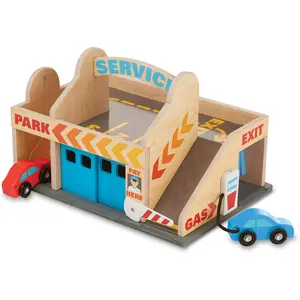 Melissa & Doug Service Station Parking Garage , Wooden Vehicle , Pretend Play , 3+ , Gift for Boy or Girl pas cher