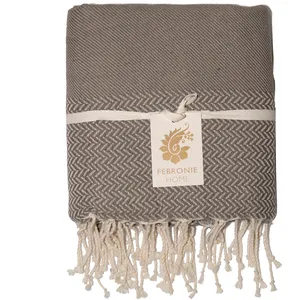 Febronie - Plaid Oslo Jacquard taupe 160x250 cm