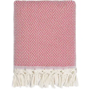 Febronie Plaid laine rouge 160x250 pas cher