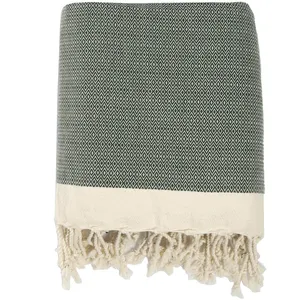 Febronie - Plaid Courchevel Losange vert kaki 130x170 cm pas cher