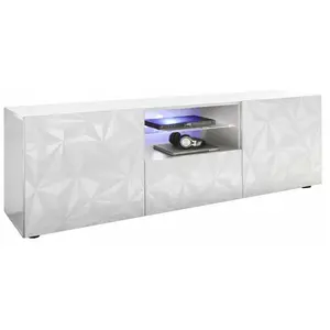 Meuble TV PRAGUE blanc pas cher