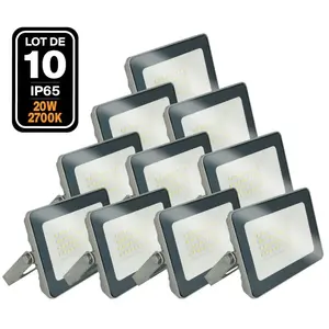 EUROPALAMP 10 Projecteurs led 20W ProLine Blanc chaud 3000K Haute LuminositéVendu parcdiscount