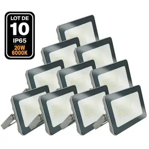 EUROPALAMP 10 Projecteurs LED 20W ProLine Blanc froid 6500K Haute LuminositéVendu parcdiscount