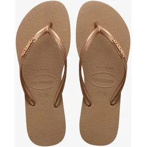 Comparateur de prix : Havaianas Slim Logo Metallic, Tongs Femme - Rose (3581 Rose Gold), 39-40 BR